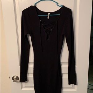 Black Reversible Long Sleeve Dress